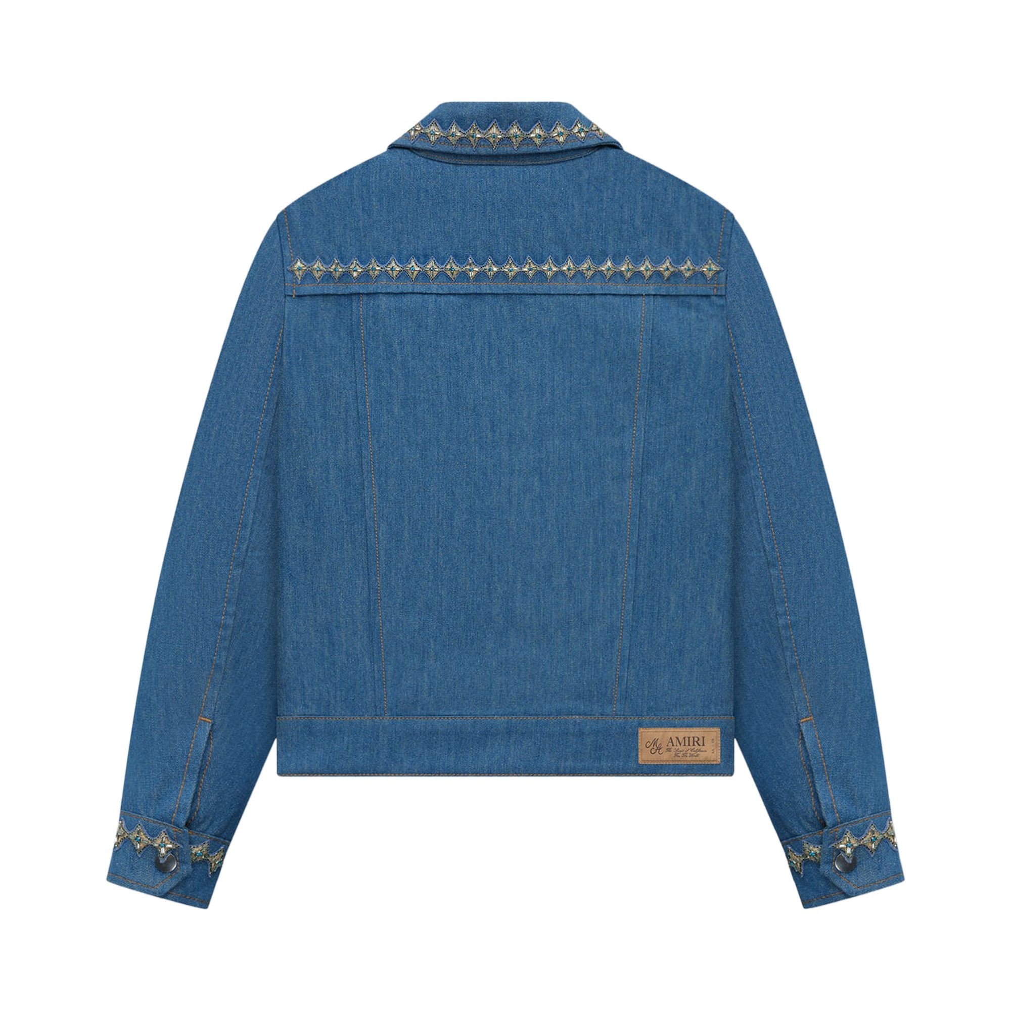 Amiri Crystal Pleated Cadet Jacket 'Retro Indigo' - 2