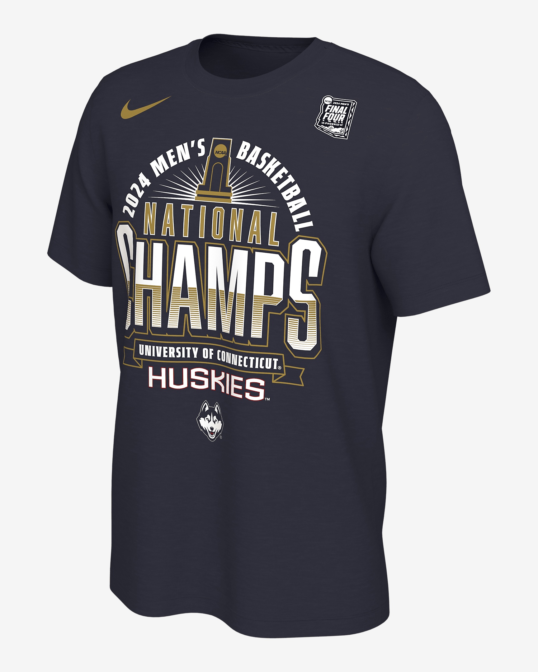 UConn 2024 National Champ Nike Men's College Basketball T-Shirt - 1