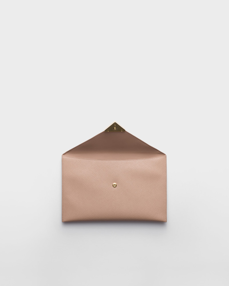 Prada Saffiano leather envelope clutch outlook