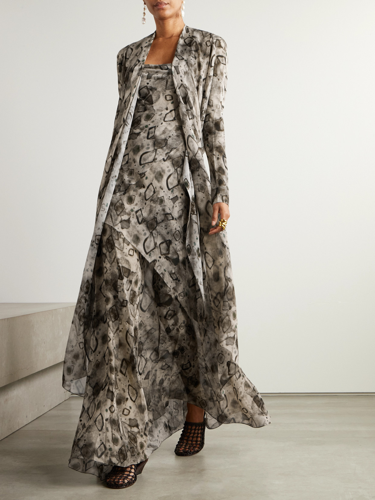 Meena Printed Silk-georgette Wrap Jacket - 5