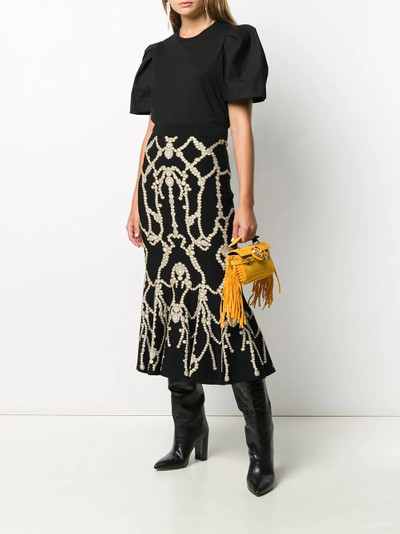 Alexander McQueen jewelled motif knitted skirt outlook