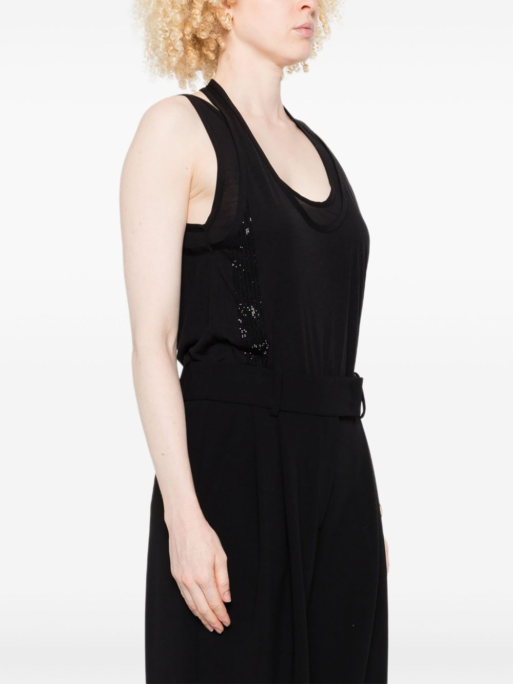 sequin-embellished sleeveless top - 3
