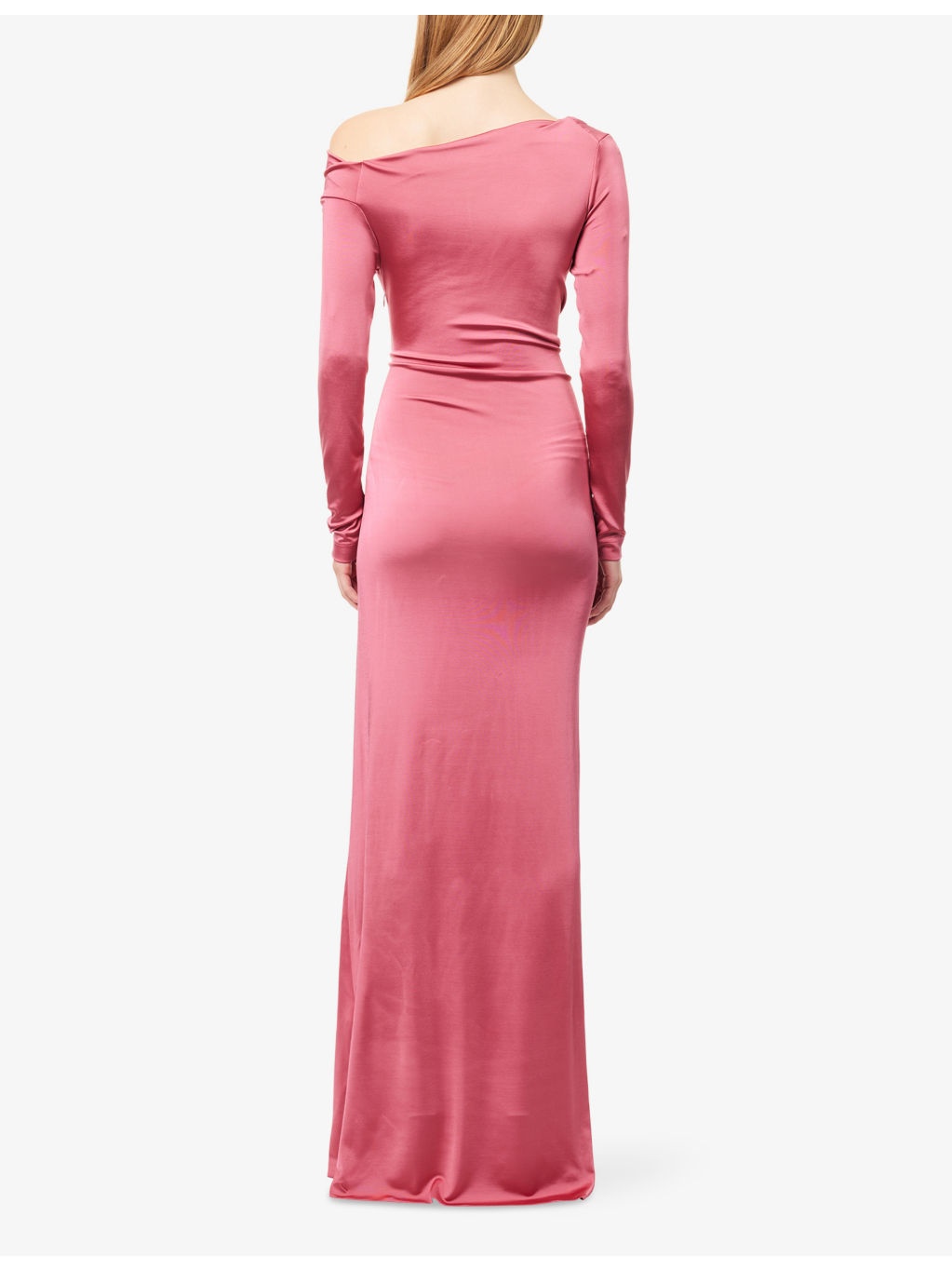 Off-Shoulder Draped Woven Maxi Dress - 4