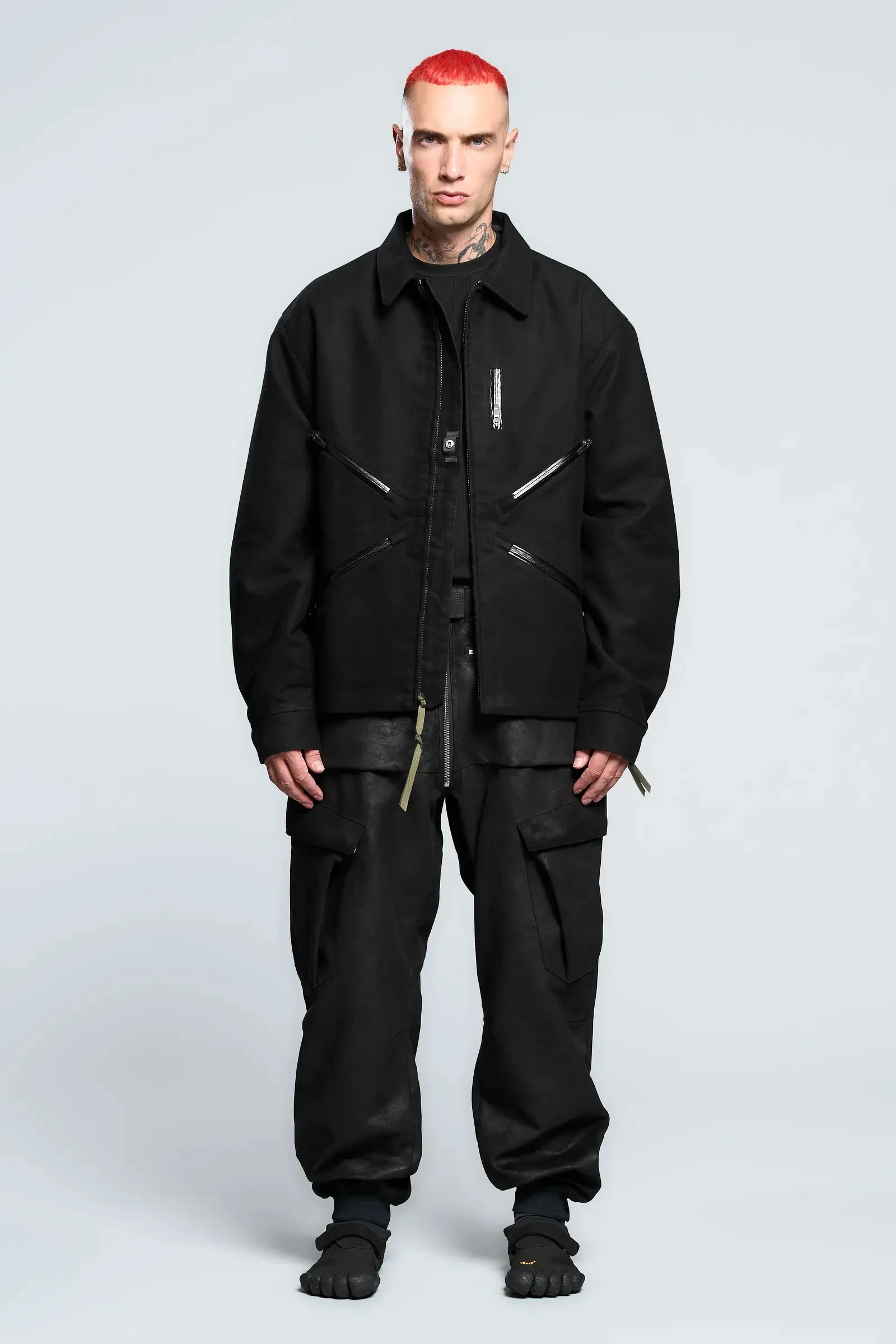 P38-TO Scrim Laced Ultra-Microfiber Cargo Pant Black - 1