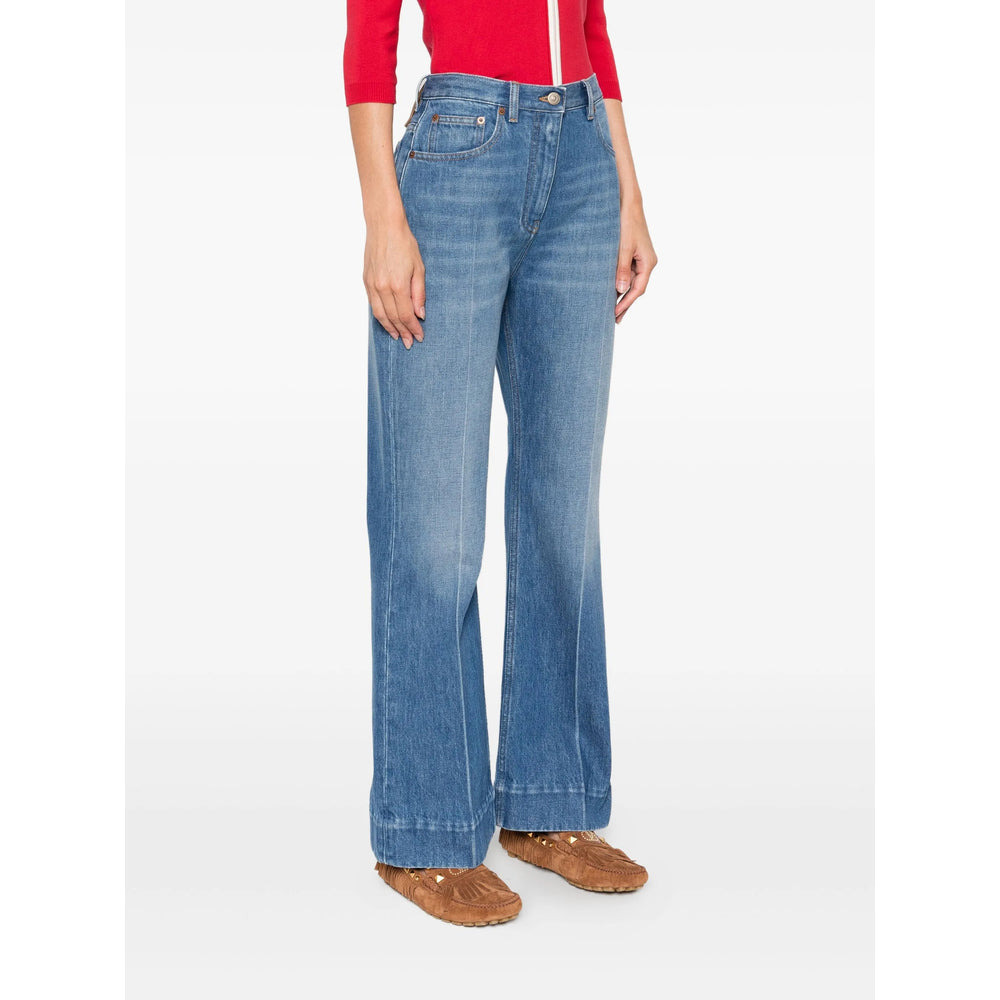 Valentino Blue Denim - Flared Jeans Women - 3