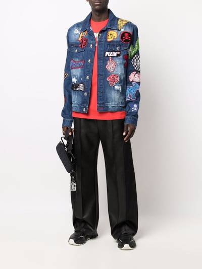 PHILIPP PLEIN applique-patch detail denim jacket outlook