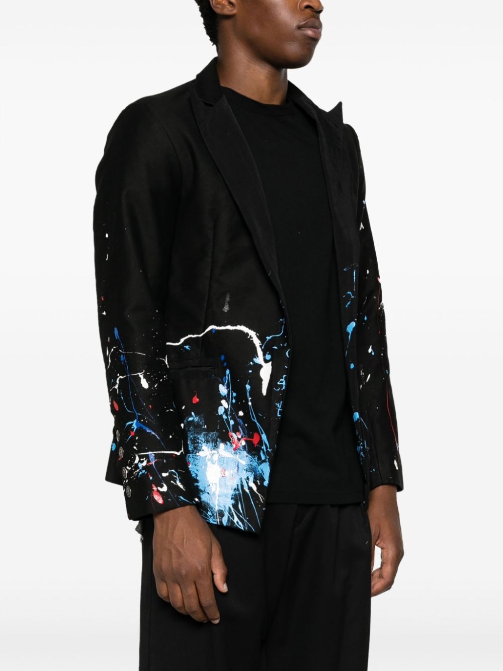 Moleskin paint-splatter blazer - 3