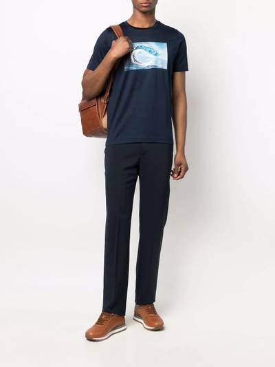 Canali graphic-print fitted T-shirt outlook