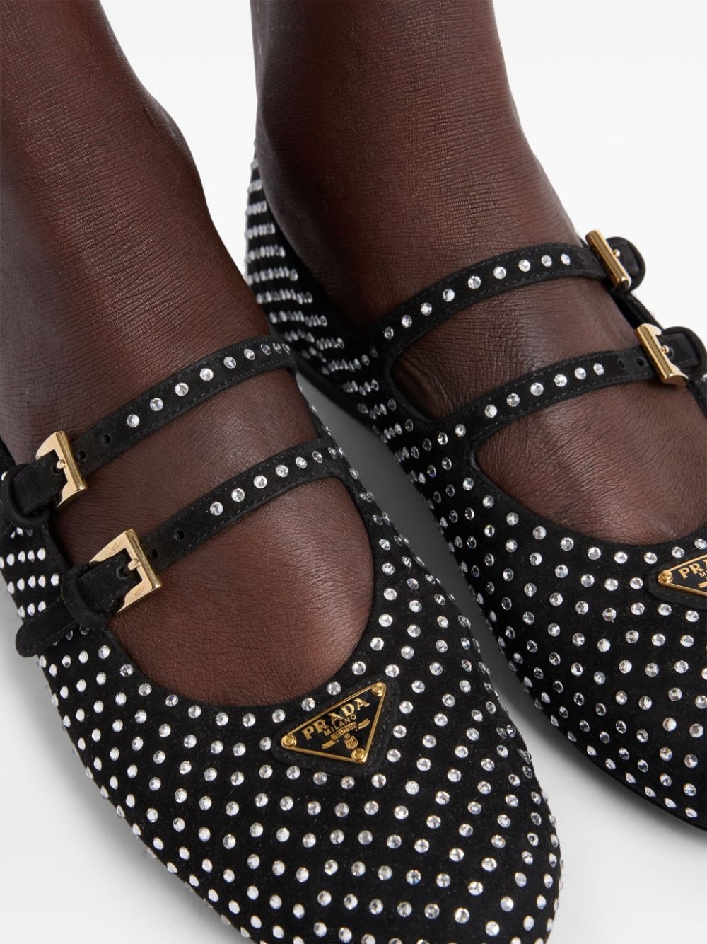 crystal-embellished ballerina shoes - 6