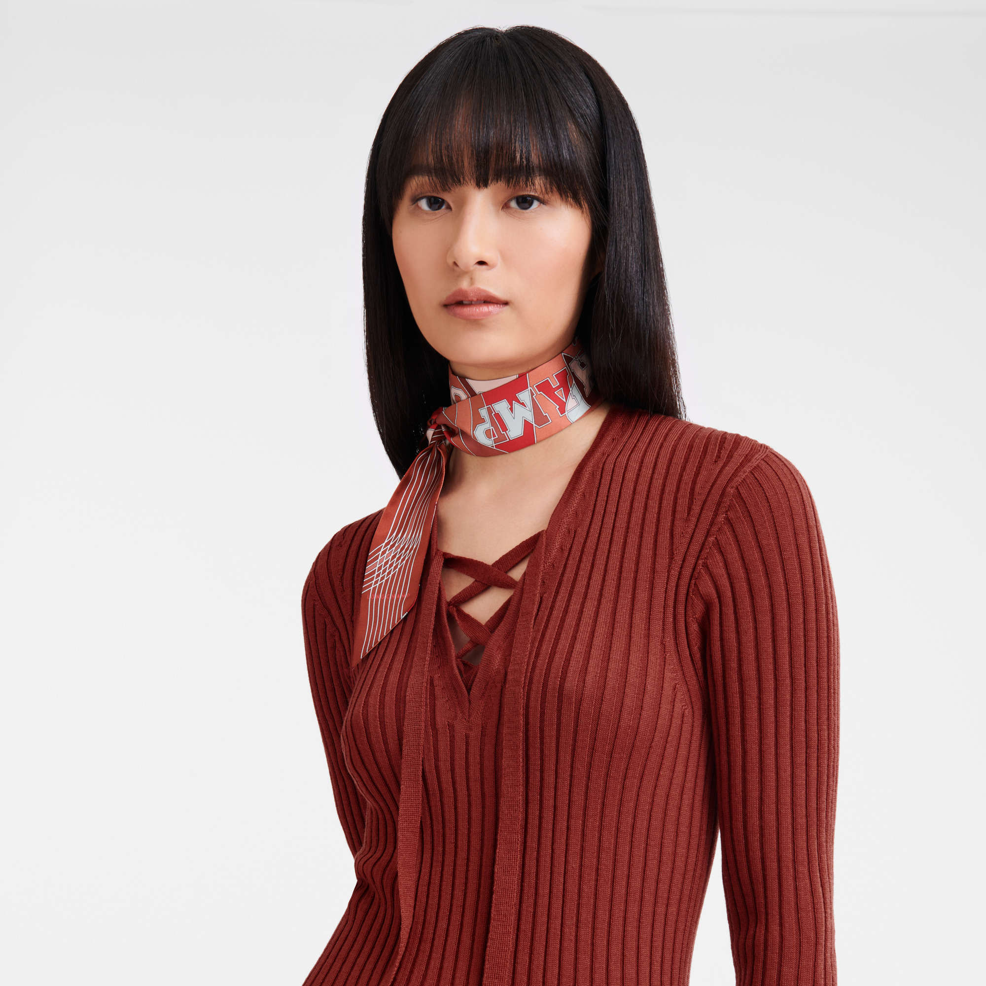 Fitted long dress Chestnut - Knit - 4