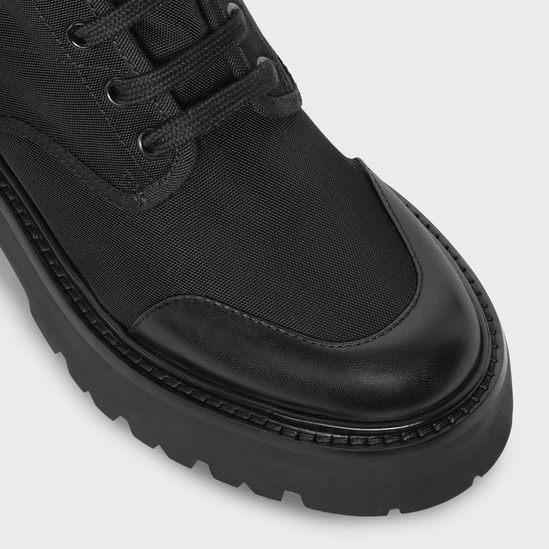 CELINE BULKY LACED UP BOOT in NYLON AND SHINY BULL 5