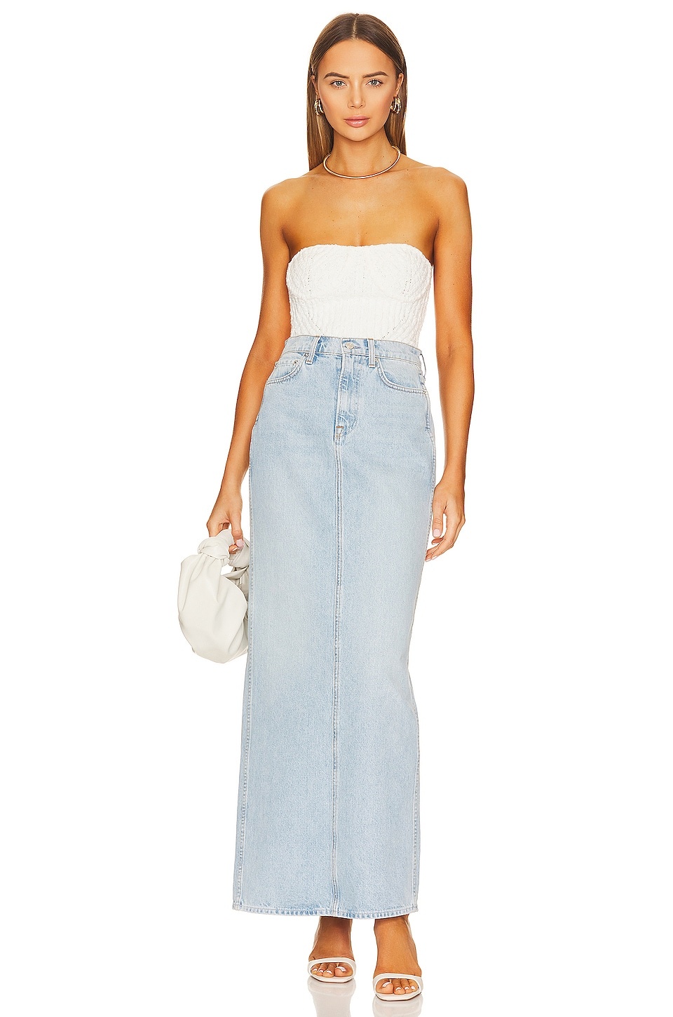Amara Pencil Skirt With Back Slit - 4