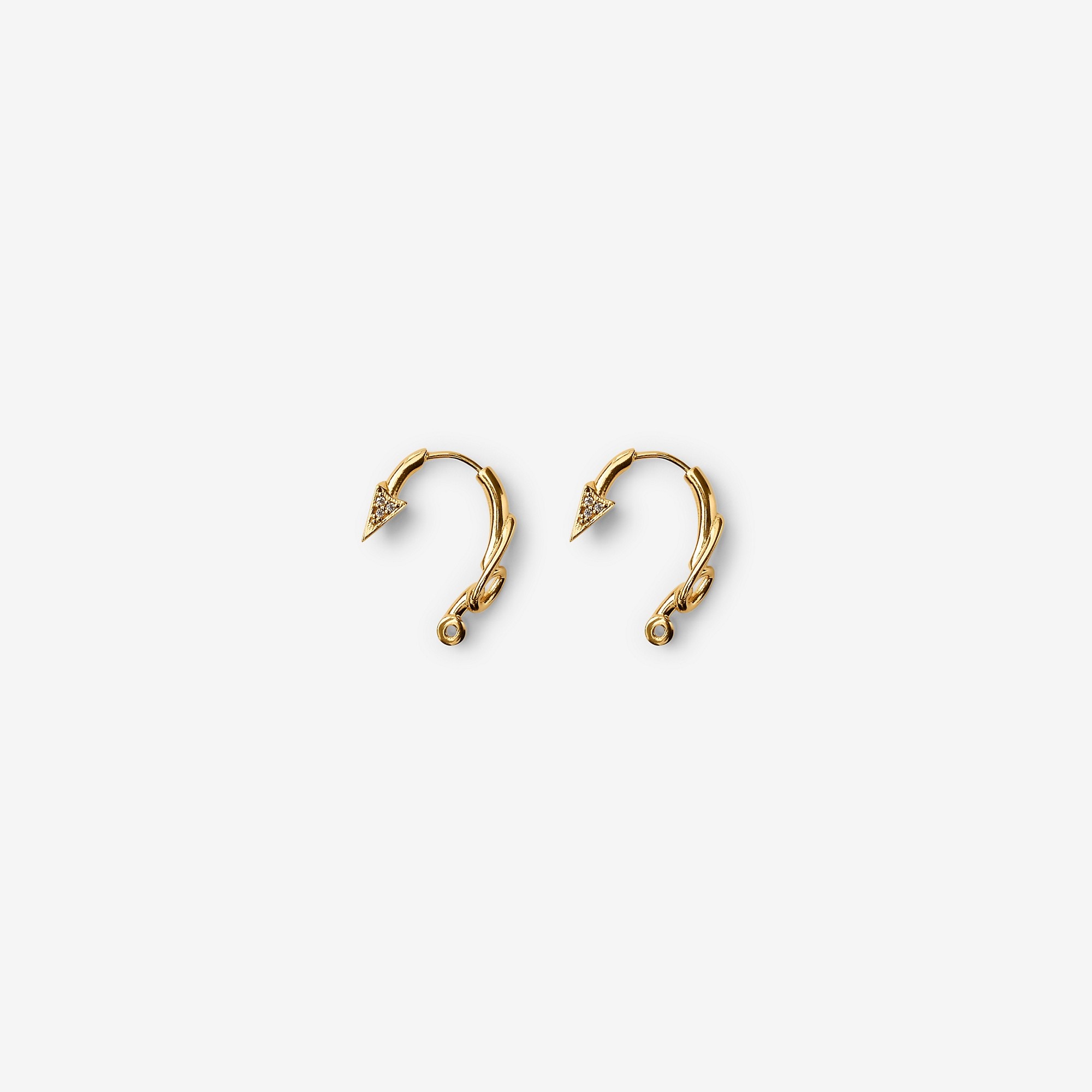 Gold-plated Hook Pavé Earrings - 1