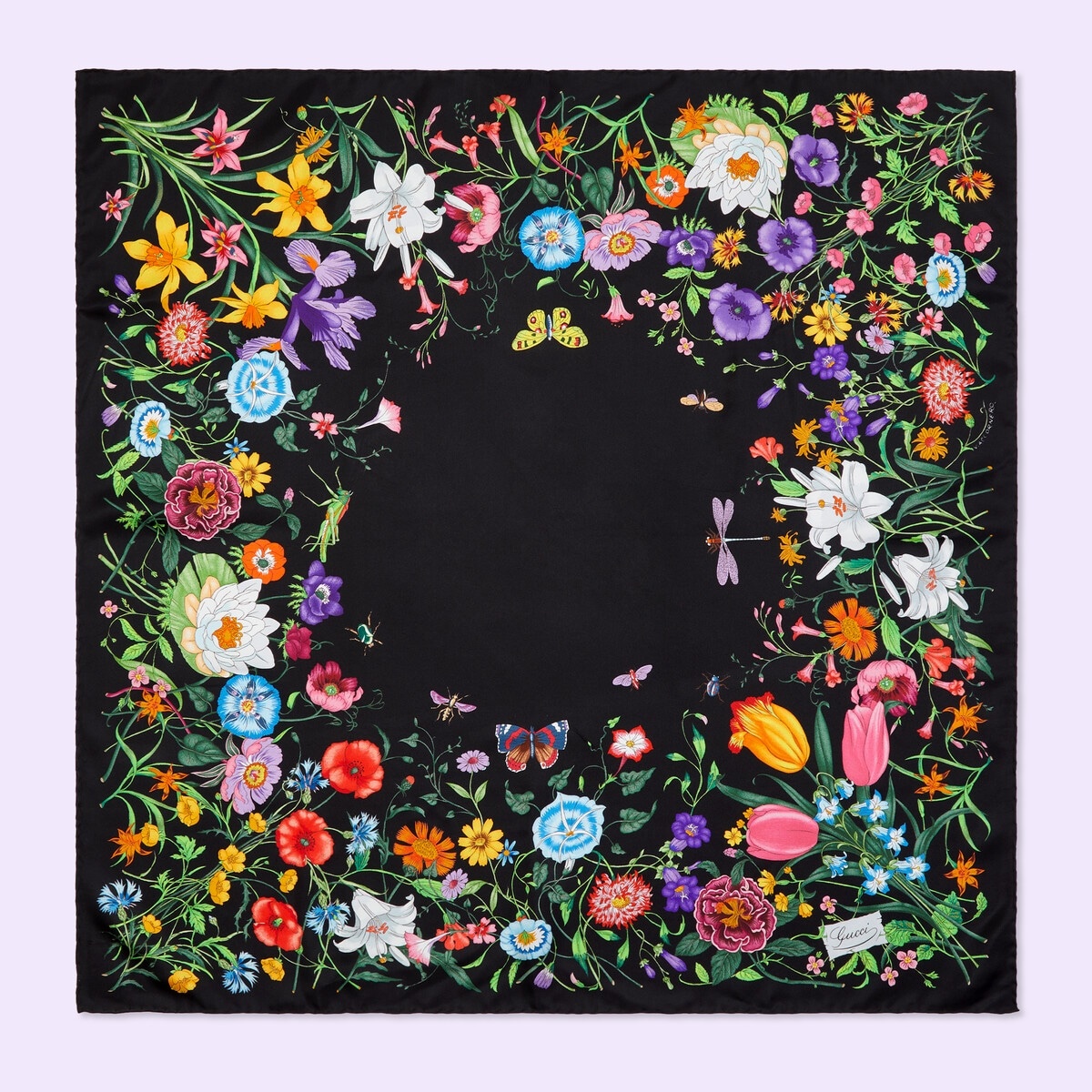 Flora print silk carré - 1