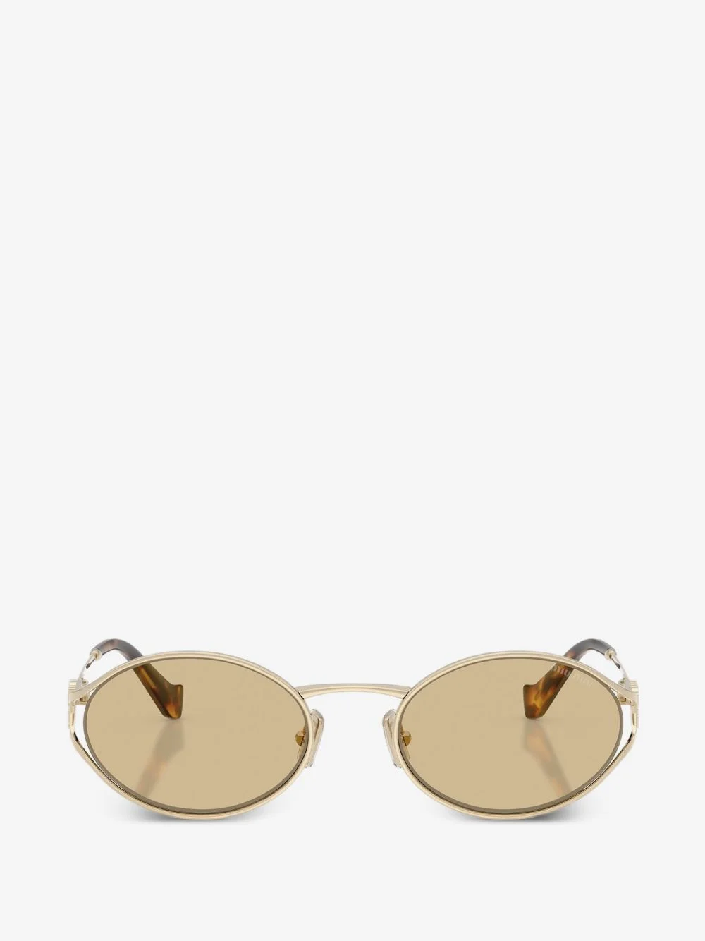 logo-plaque oval-frame sunglasses - 1