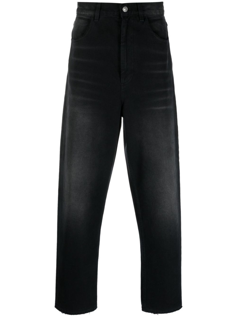 whiskering-effect straight-leg jeans 1