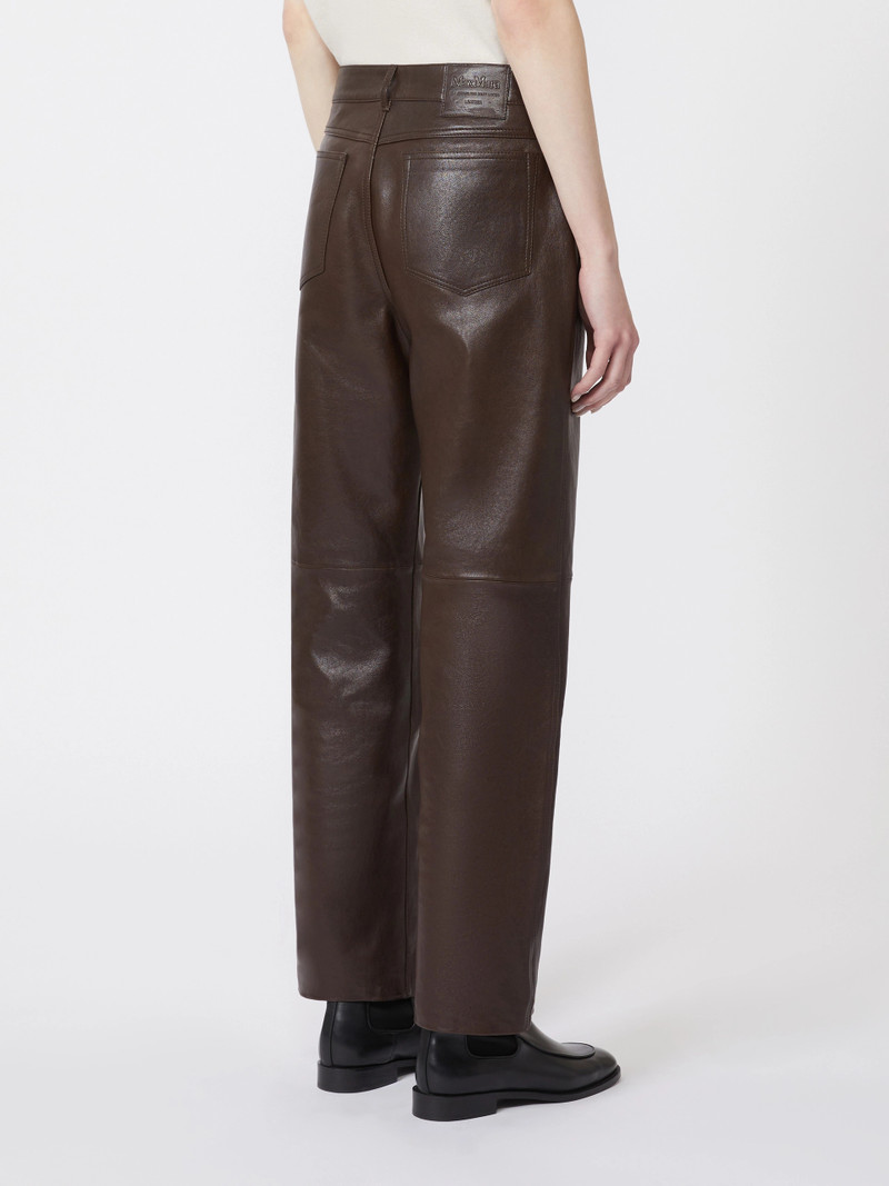 VIOLINO Nappa leather trousers - DARK BROWN 4