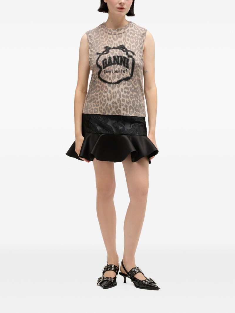 GANNI leopard-print vest outlook