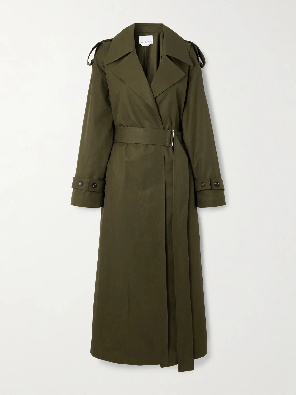 Valentina Belted Cotton-twill Trench Coat - 1