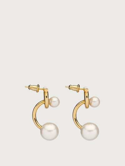 FERRAGAMO Gancini earrings with synthetic pearls outlook