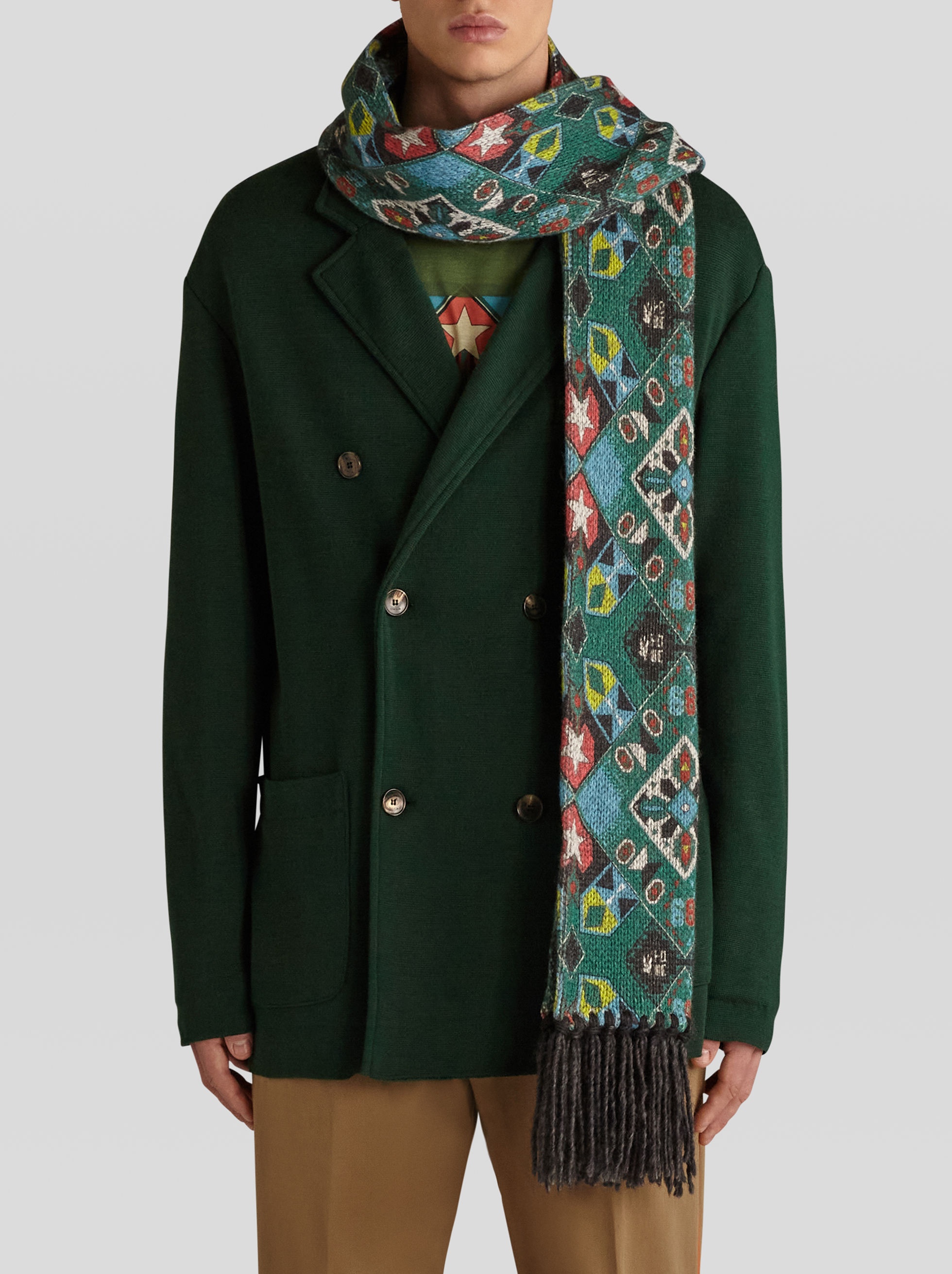GEOMETRIC SCARF WITH ETRO CUBE LOGO AND STARS - 2