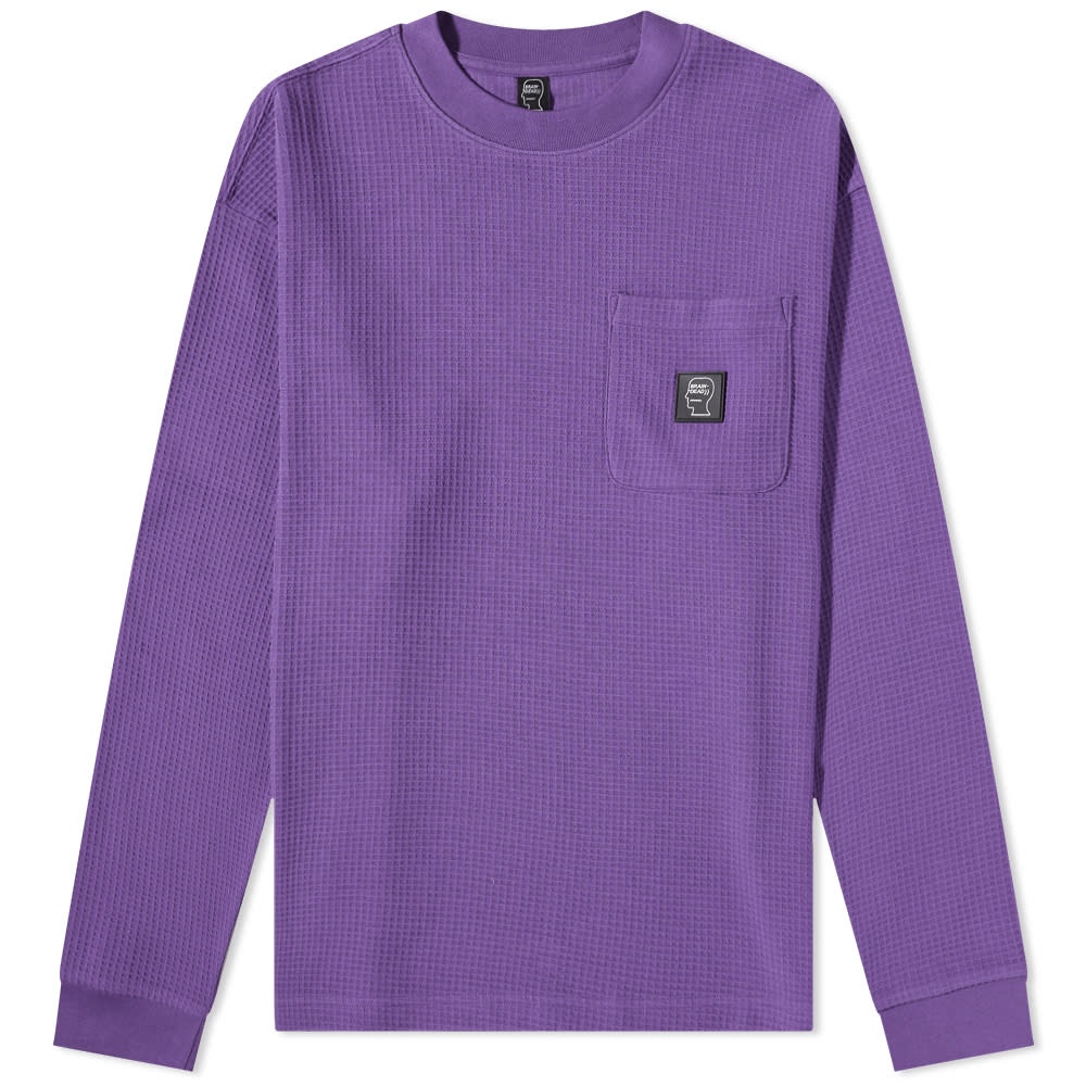 Brain Dead Long Sleeve Core Mock Neck Waffle Tee - 1