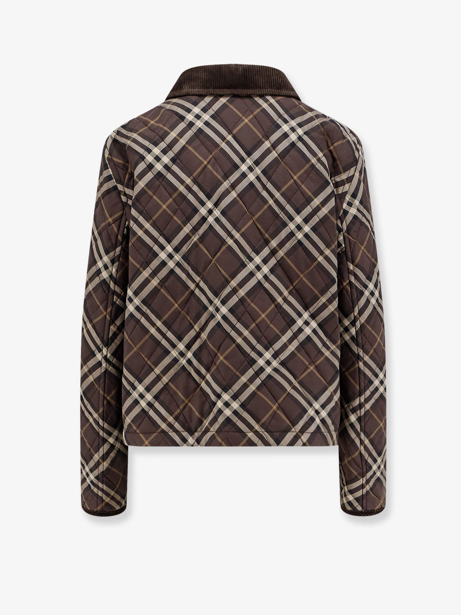 Padded Cotton Jacket With Check Pattern - 2