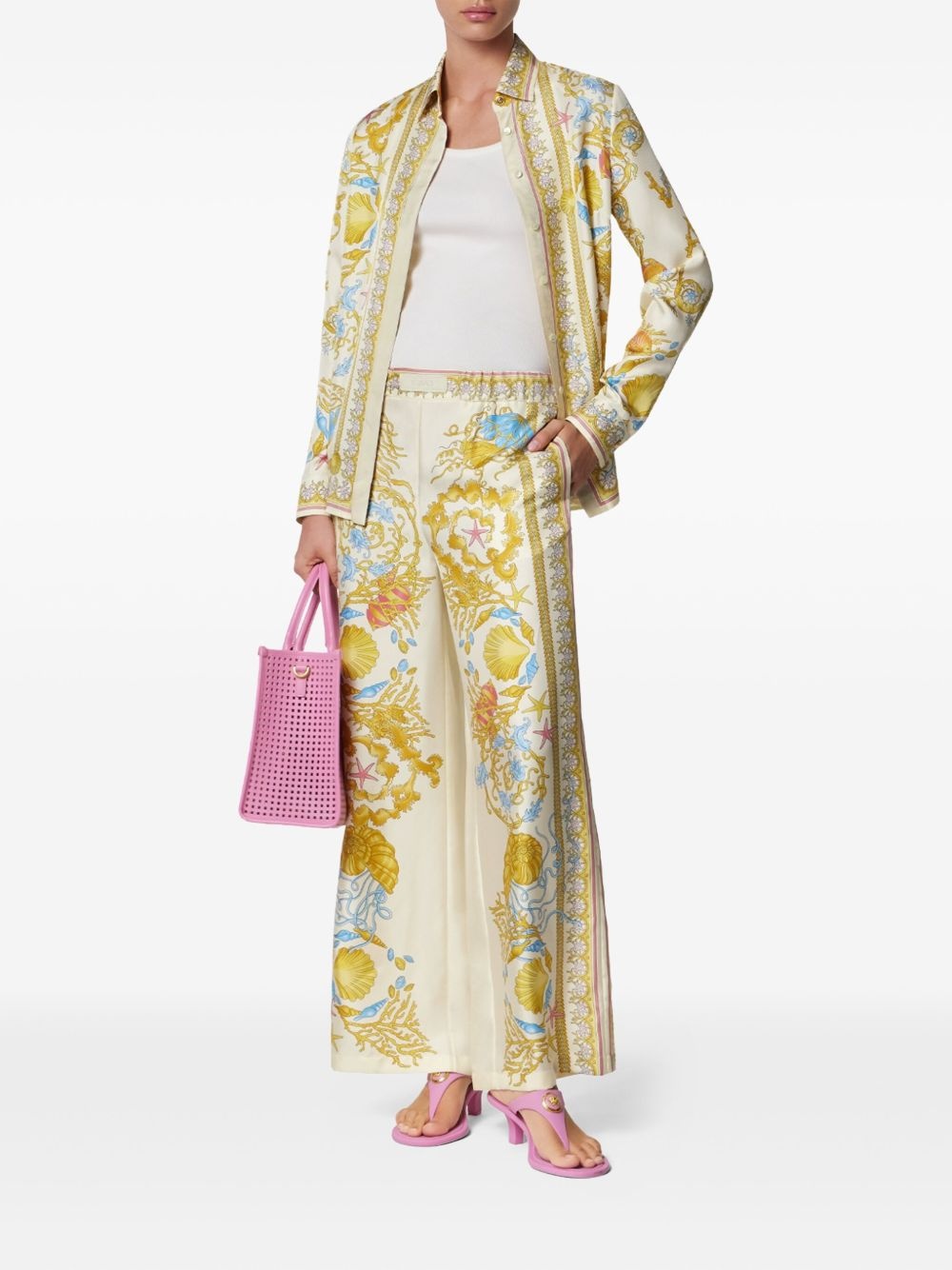 Underwater Barocco silk trousers - 2