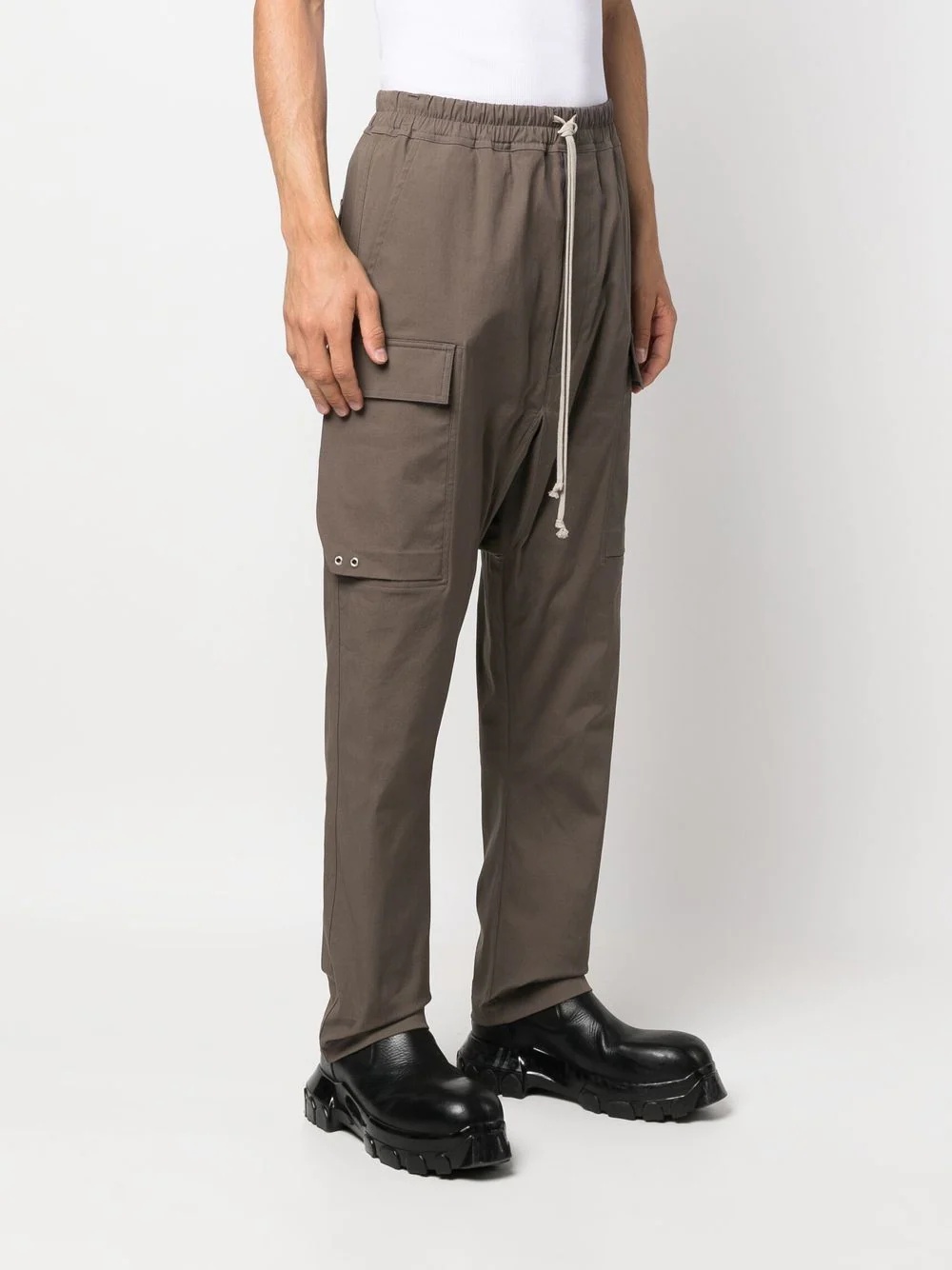 organic drop-crotch track pants - 3