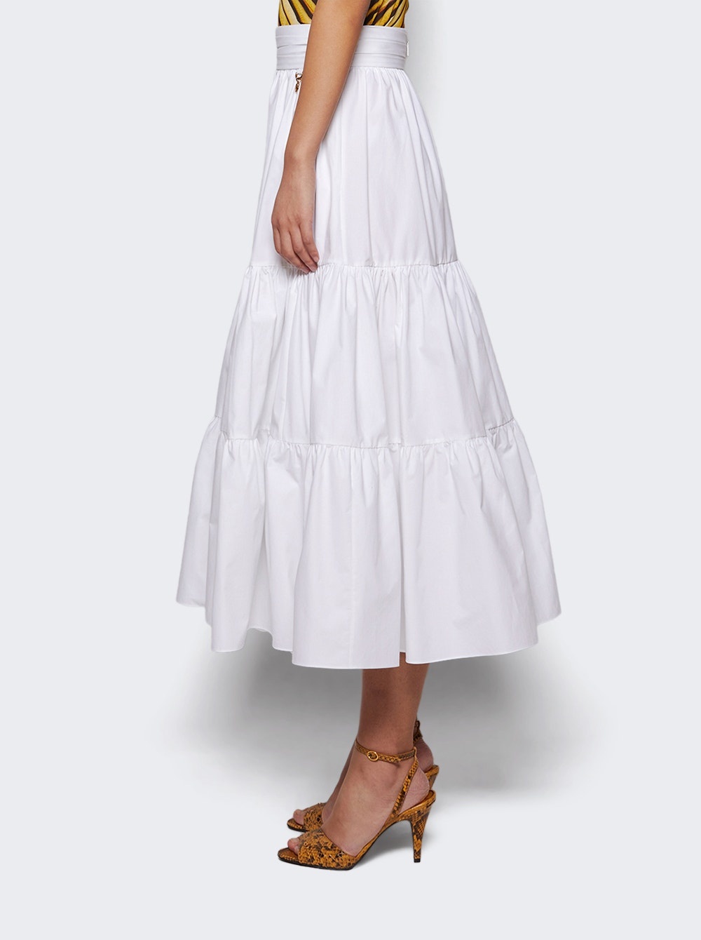 Skirt With Monogram Mirror Snake Charm White - 3