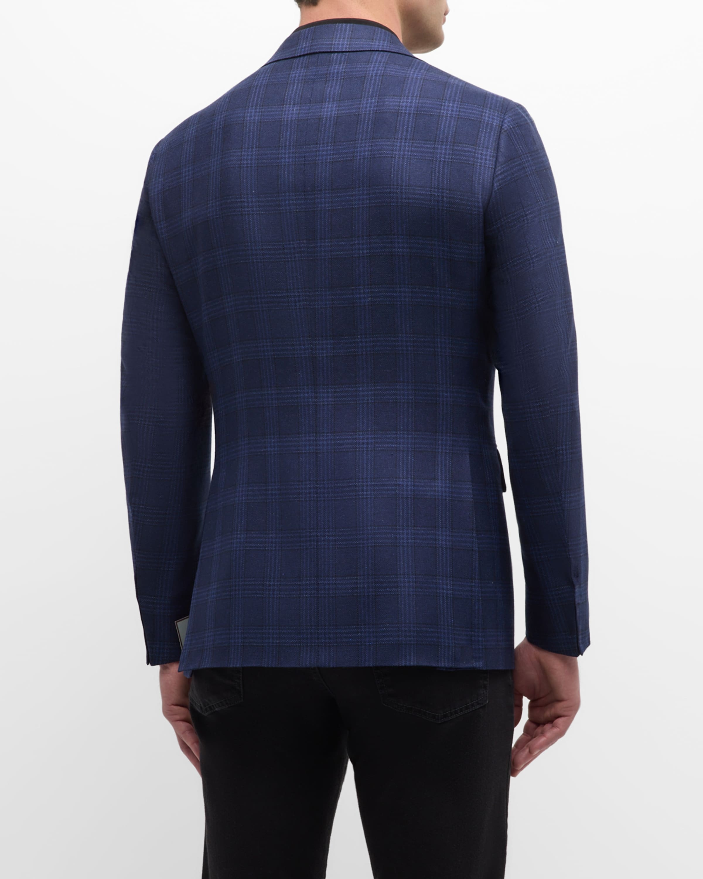 Men's Plaid Silk-Wool Sport Coat - 6