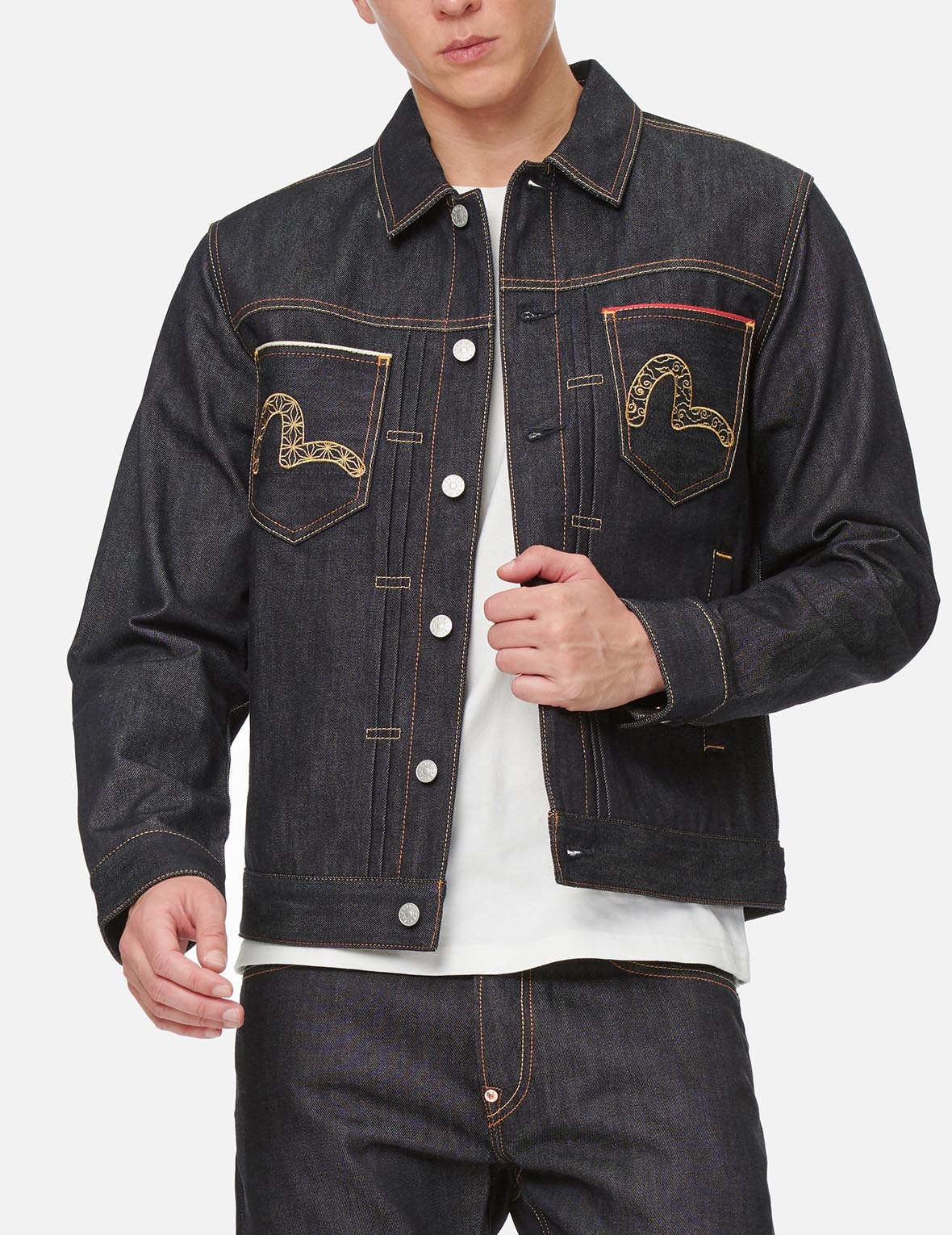 EVISU RAIJIN EMBROIDERED DENIM JACKET | REVERSIBLE