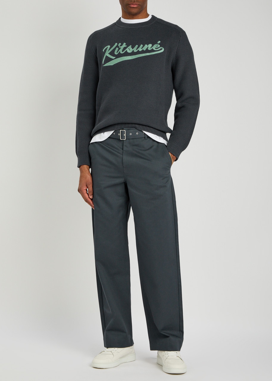 Maison Kitsuné Varsity Textured Cotton-blend Jumper - 4