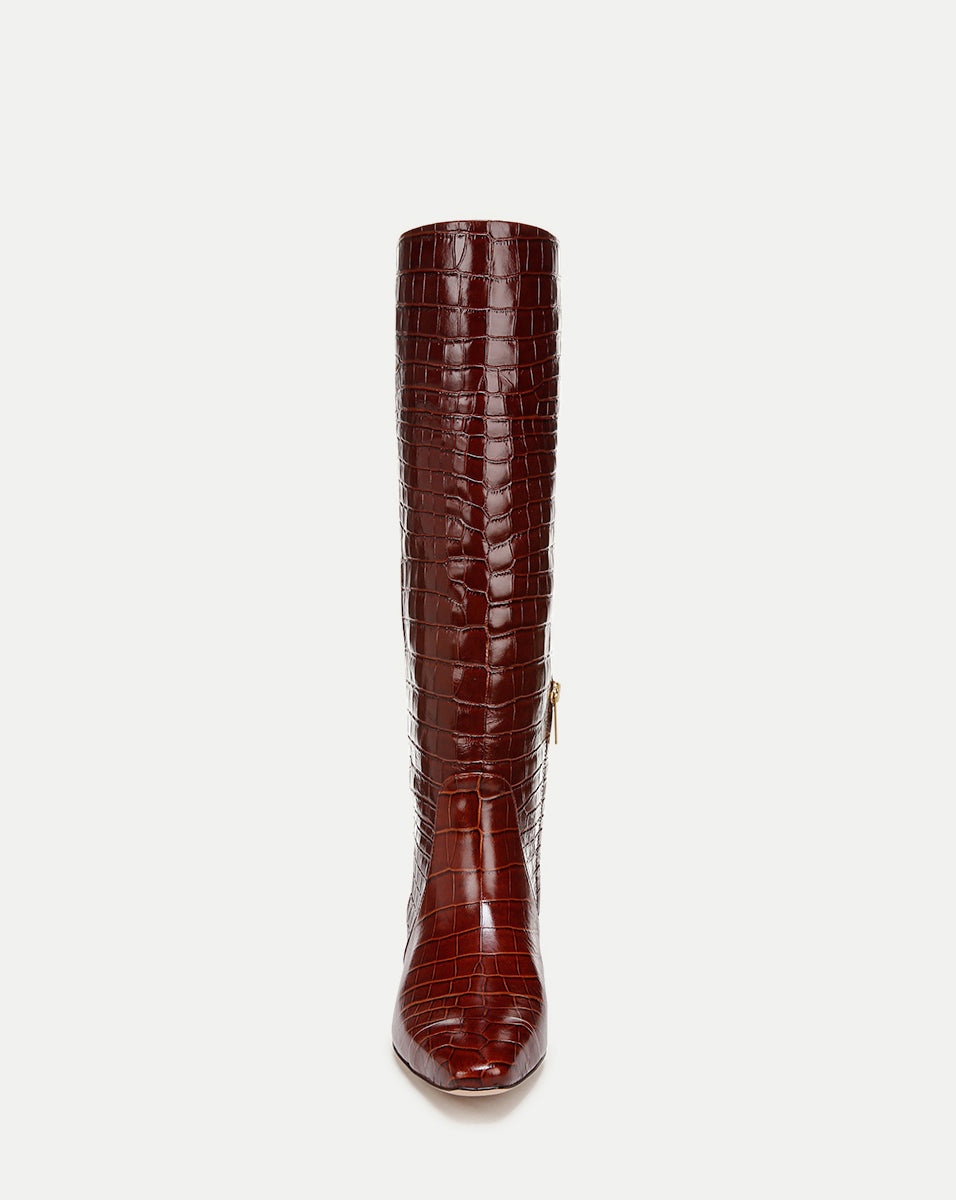 CECILE CROC-EMBOSSED TALL BOOT - 3