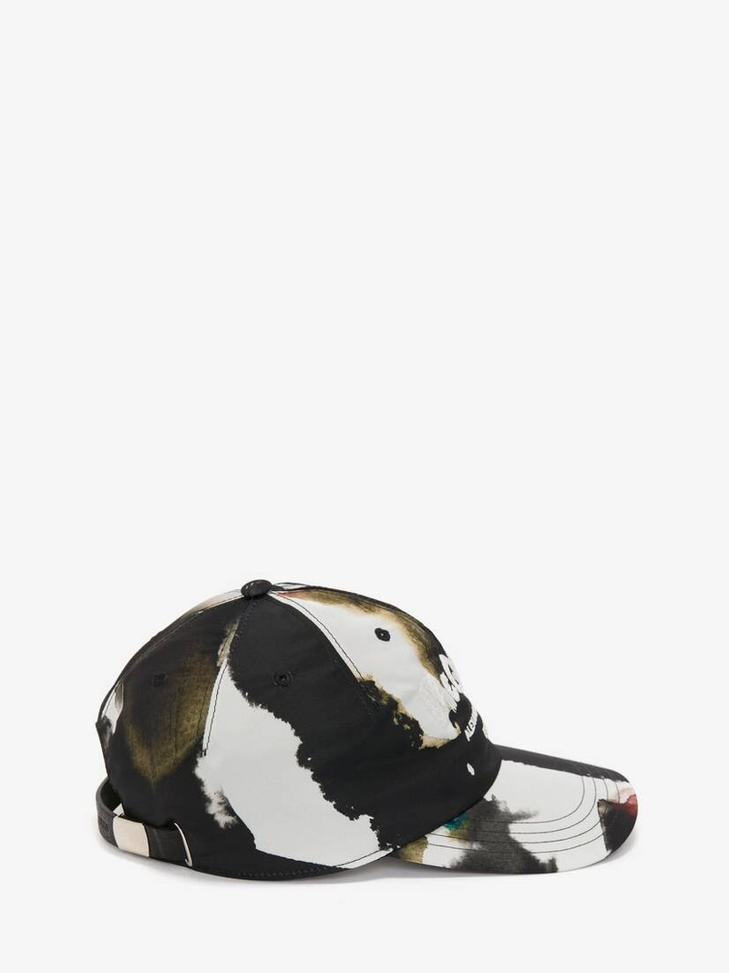 Alexander McQueen Men's Watercolour Graffiti Baseball Cap in Multicolour outlook