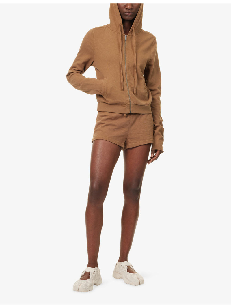entire studios Lightweight Cropped Cotton-Jersey Hoodie outlook