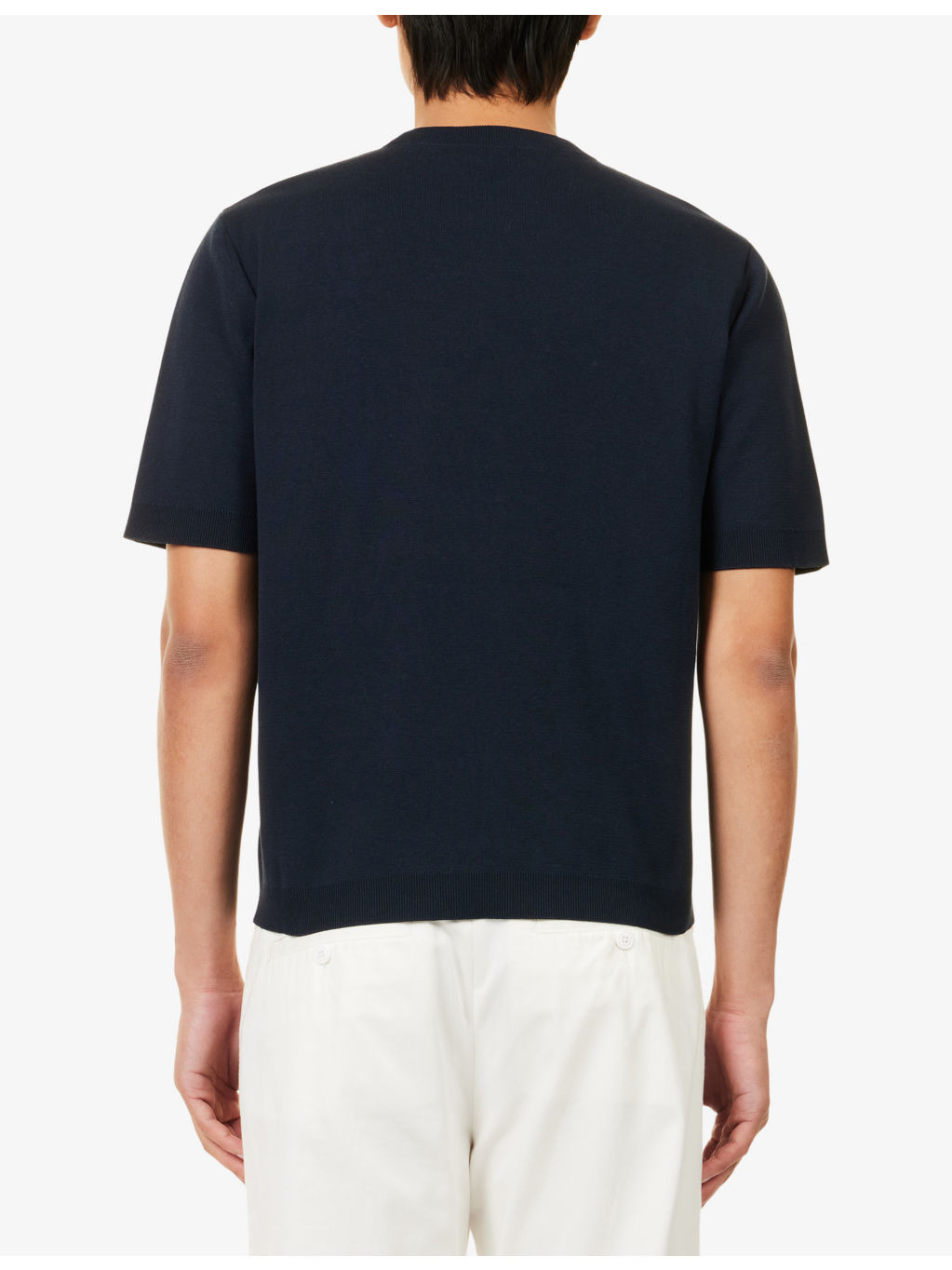 Logo-Print Short-Sleeves Knitted T-Shirt - 4