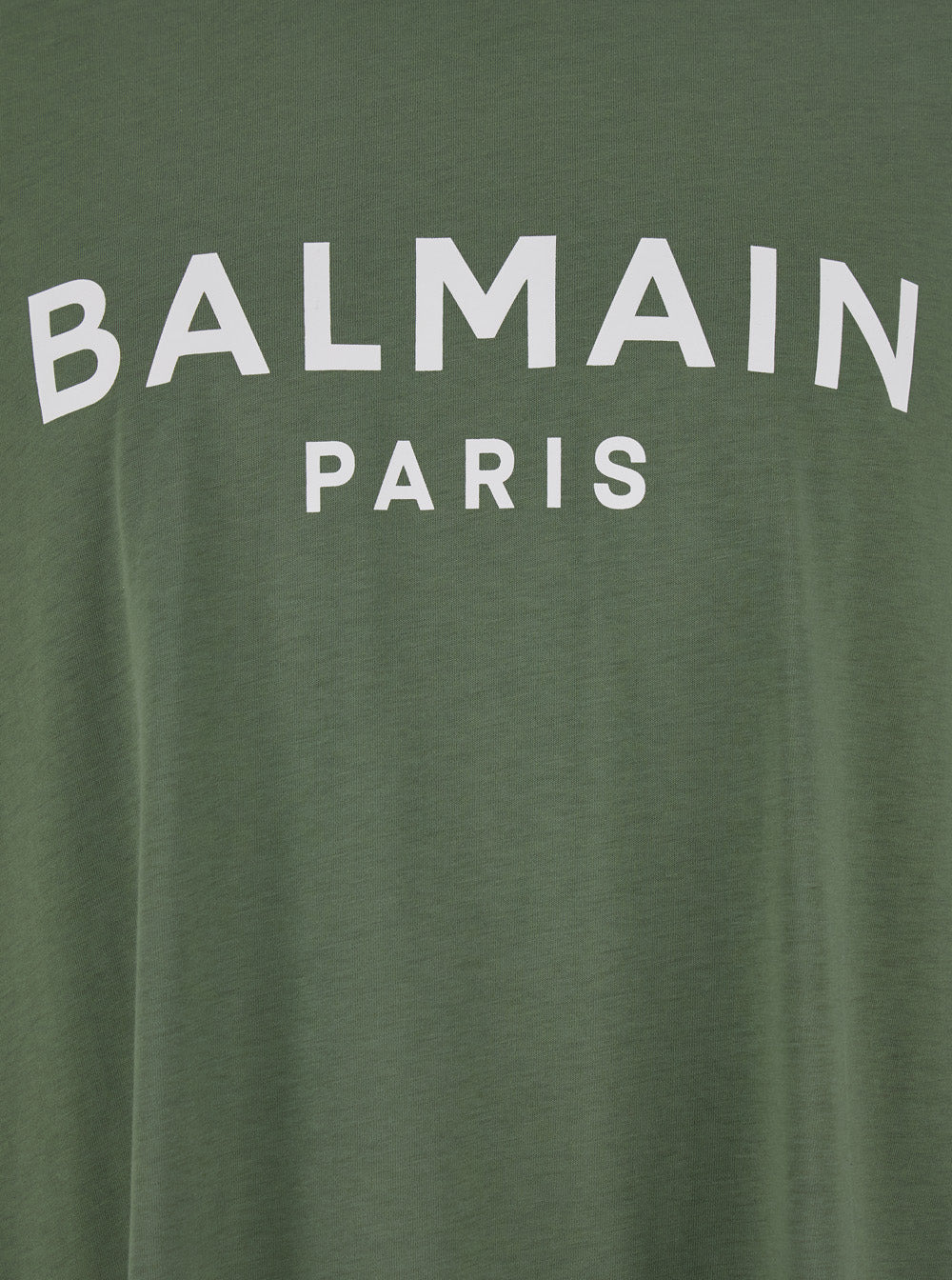 Balmain Men Green Crewneck T-Shirt With Logo Lettering On The Front In Cotton Man - 3