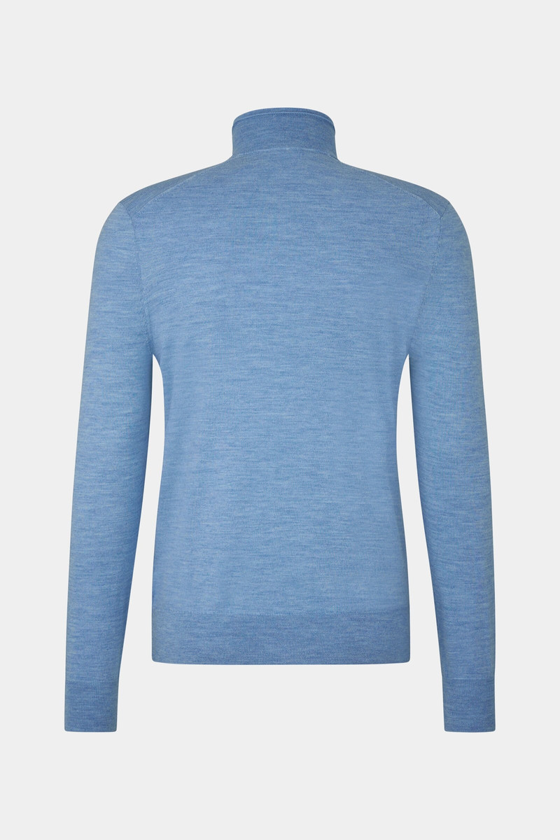 BOGNER Jouri half-zippered sweater in Light blue outlook