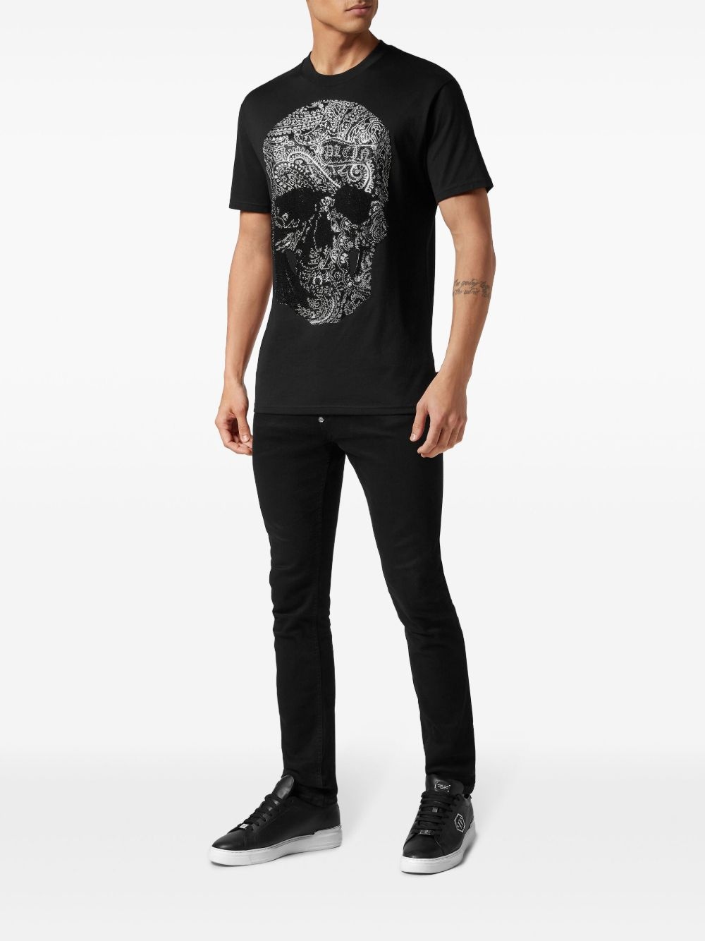Paisley Skull-print round-neck T-shirt - 2