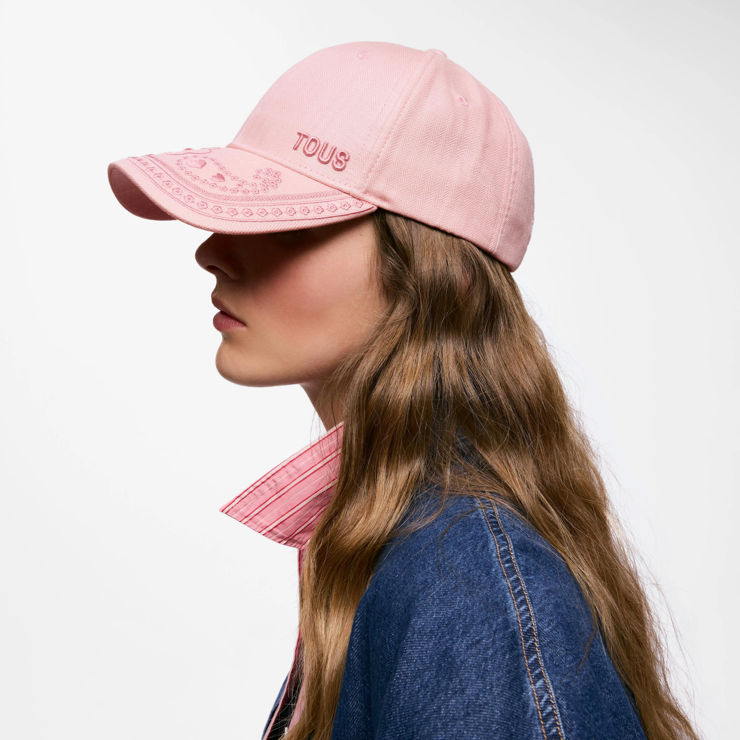 Dark pink embroidered Cap TOUS Motifs Paisley - 1