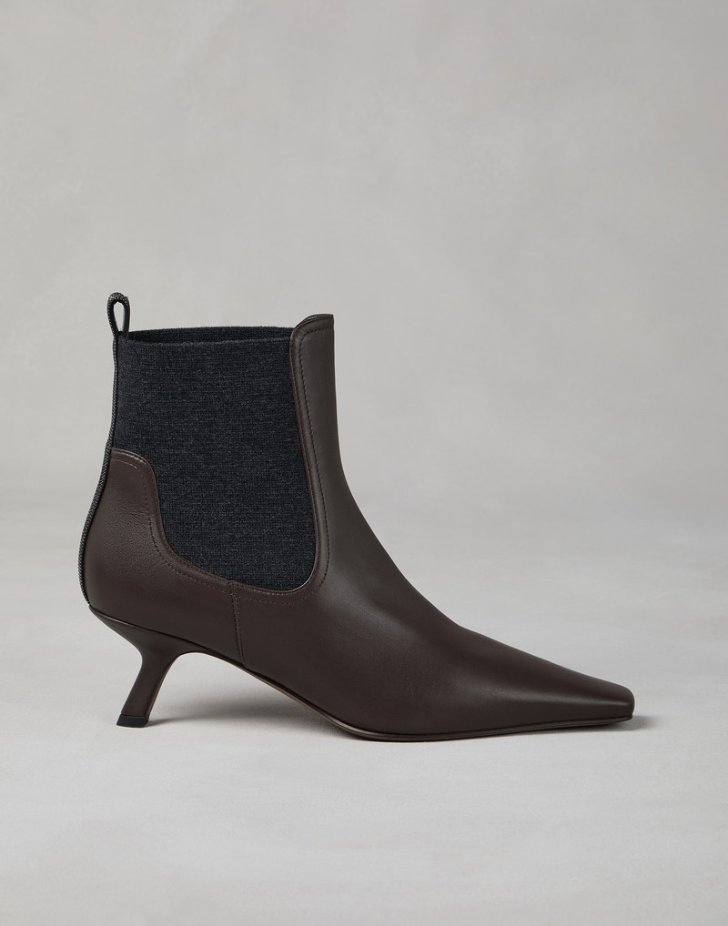 Nappa leather ankle boots with shiny loop detail 5