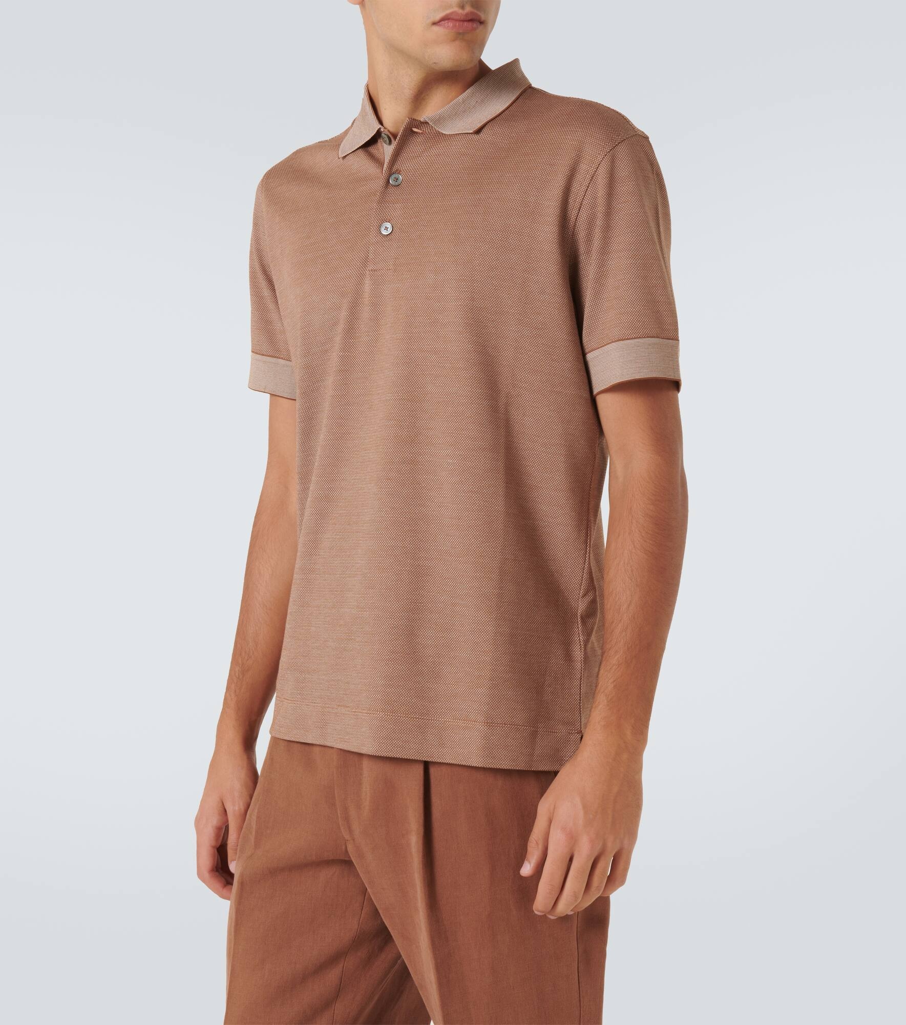 Cotton-blend polo shirt - 3