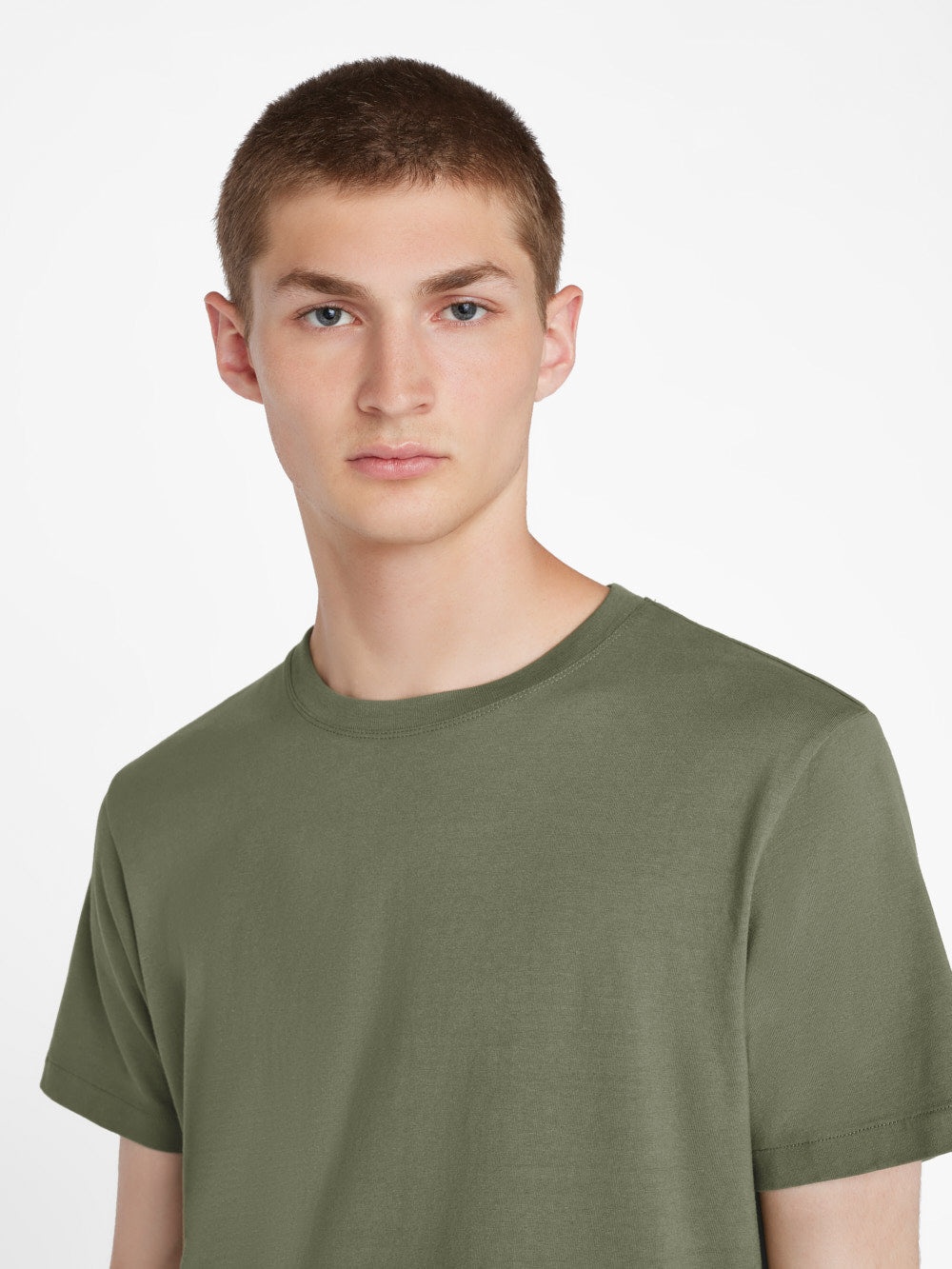 FRAME Logo Tee in Khaki Green - 5