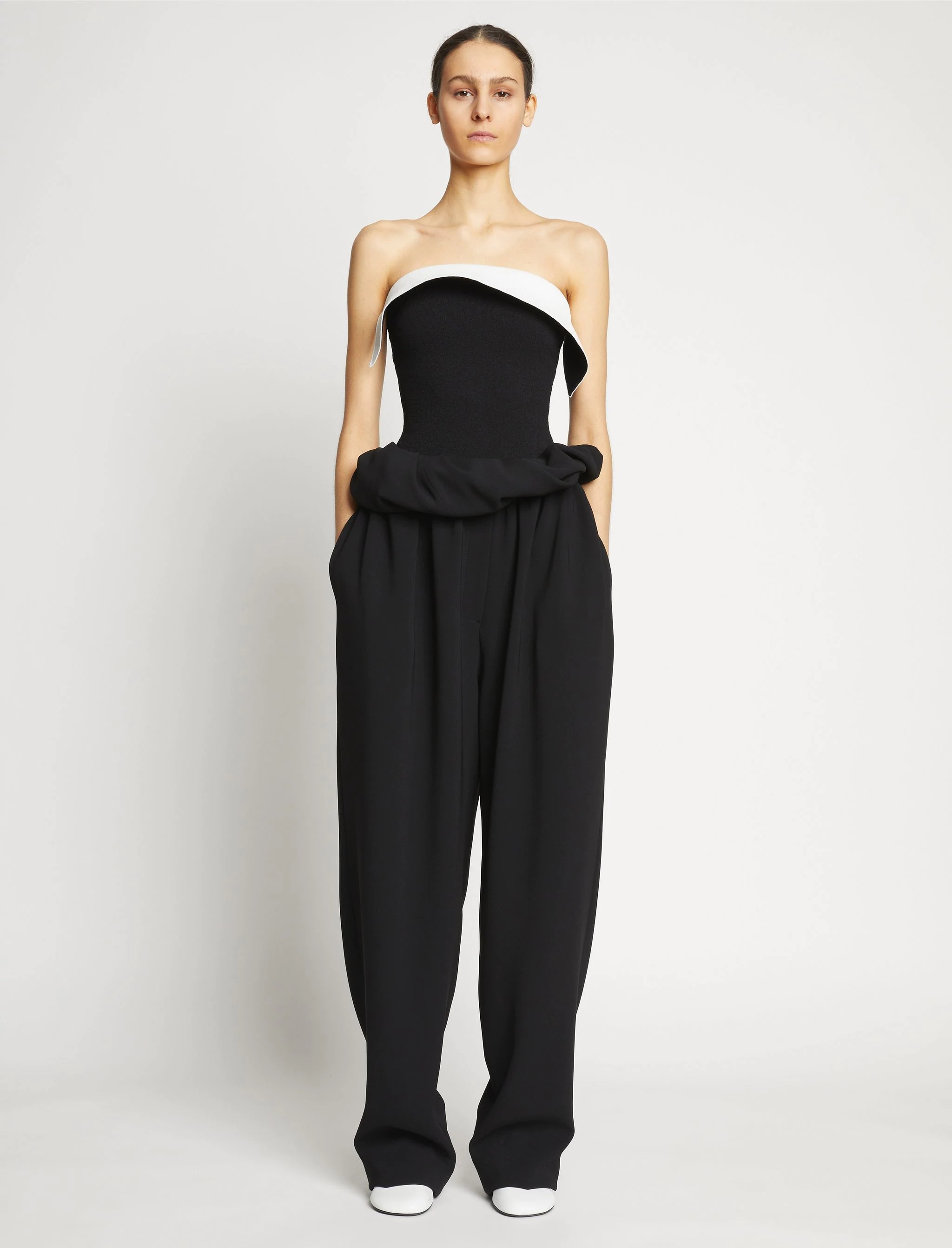 Textured Viscose Strapless Knit Top - 3