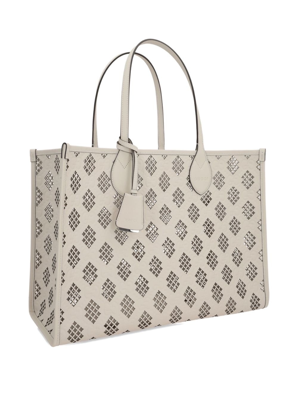 laser-cut leather tote bag - 3
