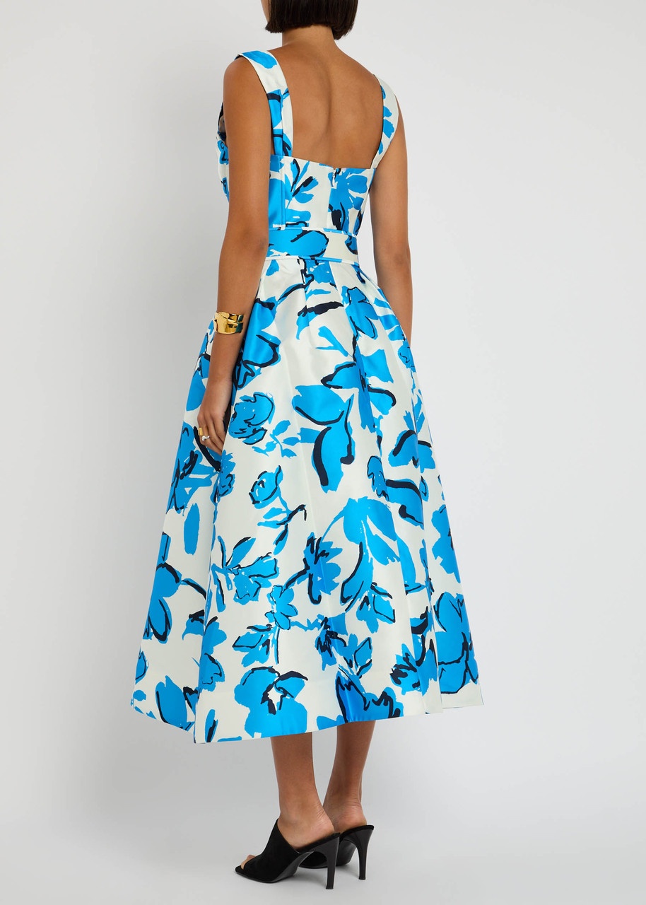 Rebecca Vallance Sapphira Printed Satin Midi Dress - 3