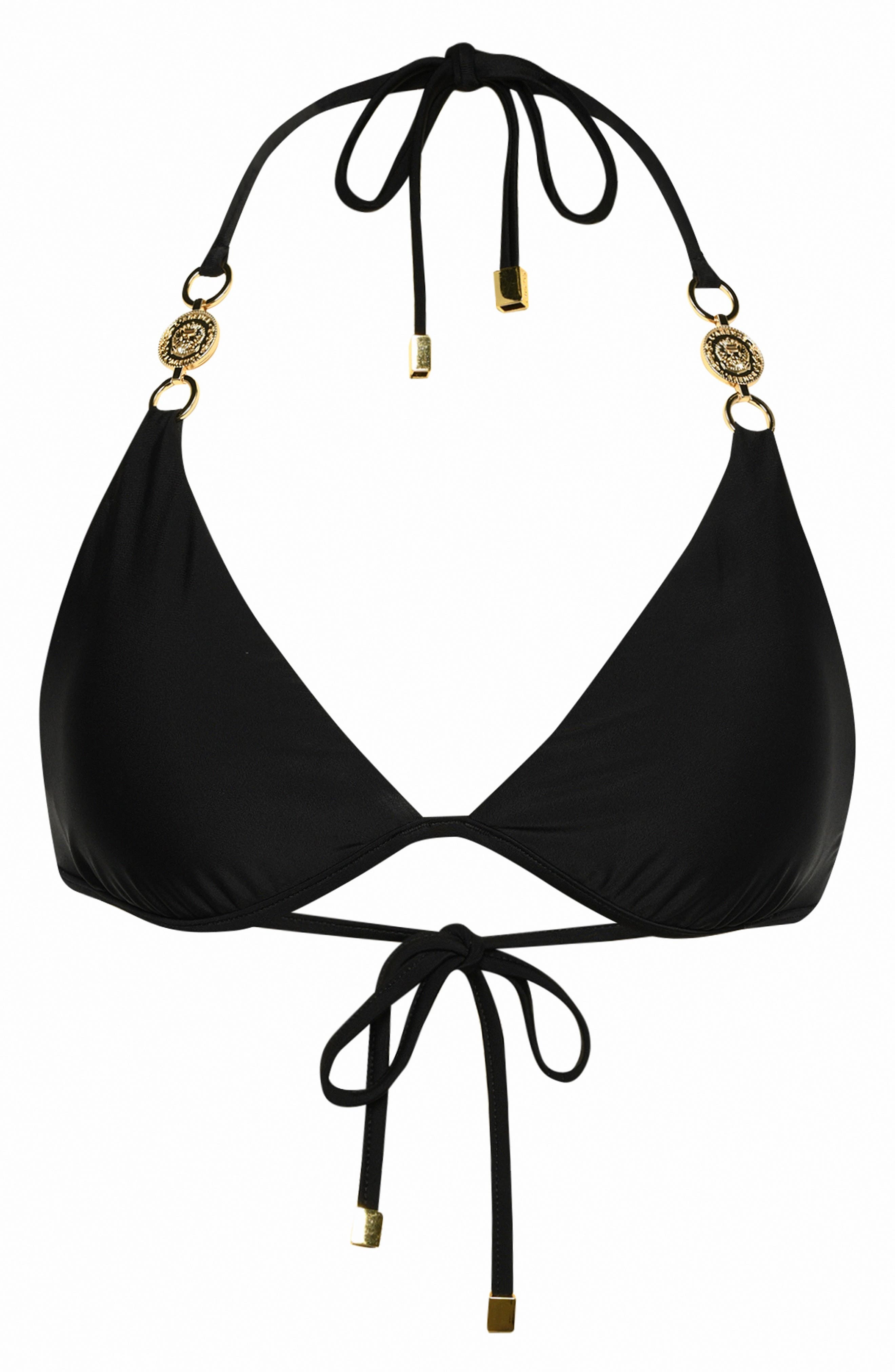 L'AGENCE Annabelle Solids Triangle Bikini Top in Black at Nordstrom - 5