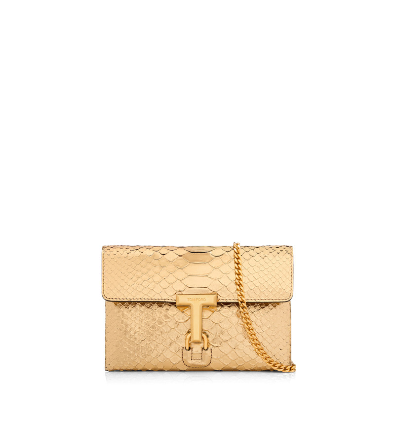 LAMINATED STAMPED PYTHON LEATHER MONARCH MINI BAG 1