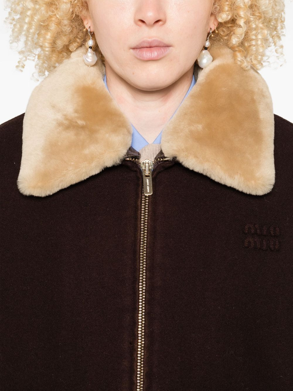 faux-fur collar jacket - 5